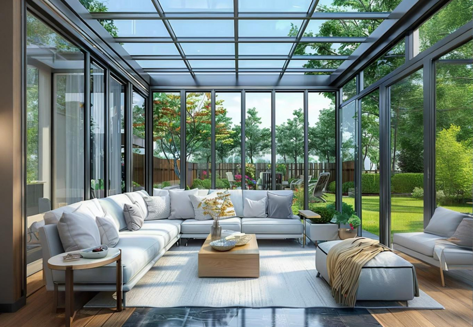 Flat roof sunroom