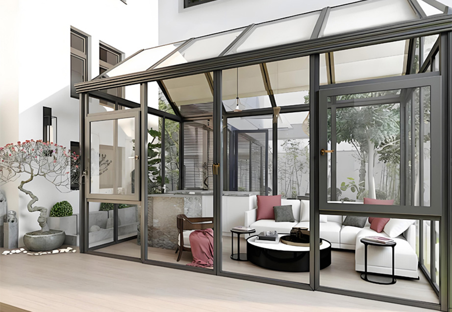 Gable roof sunroom