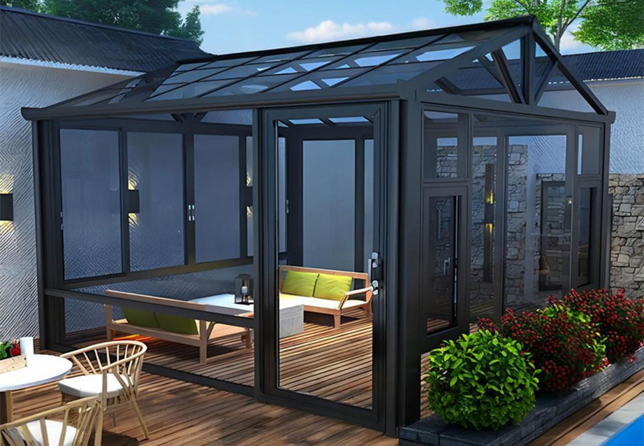 Gable roof sunroom