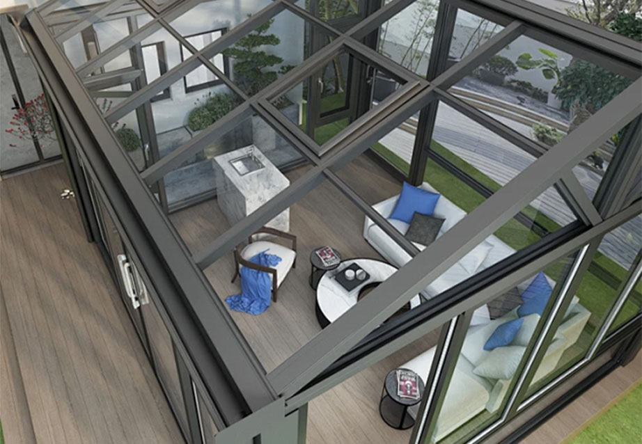 Gable roof sunroom