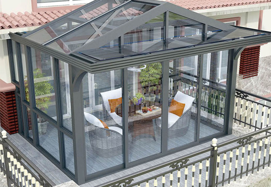 Gable roof sunroom