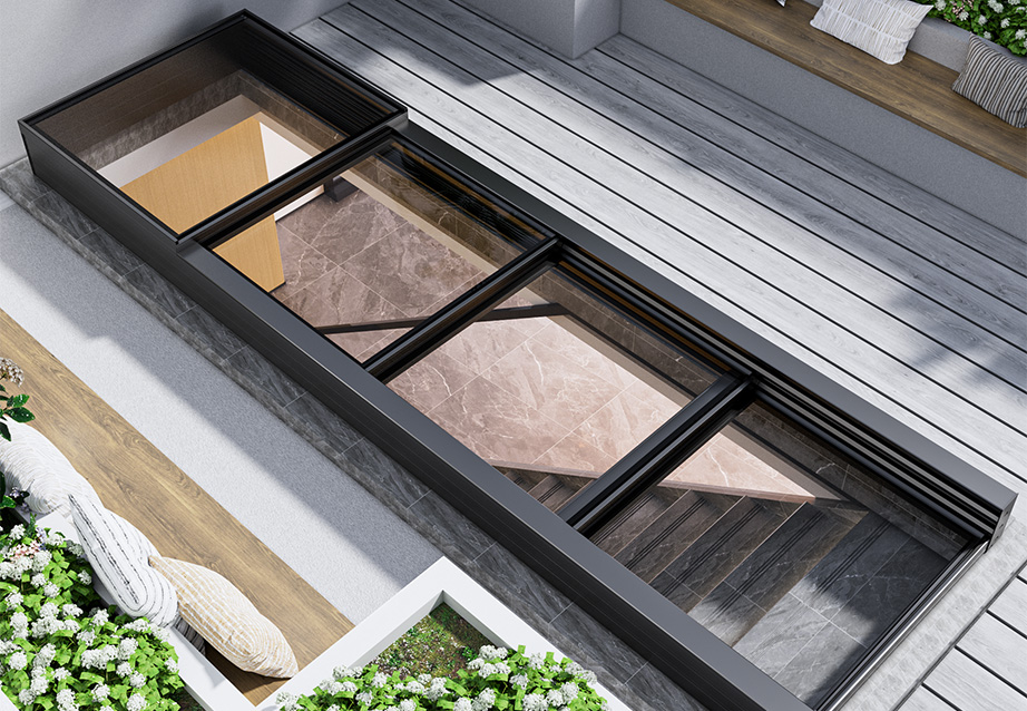 Retractable skylight