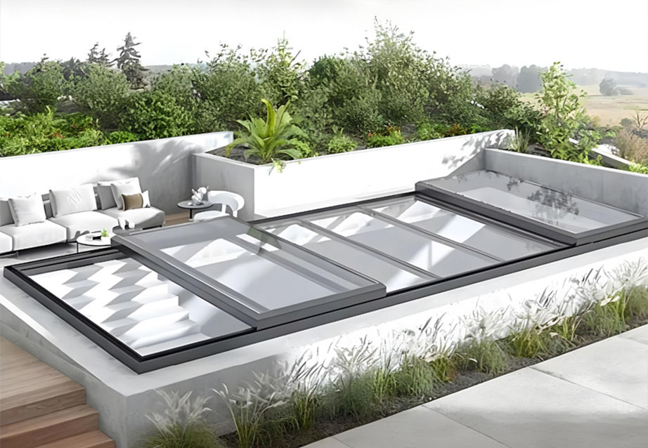 Medium sliding skylight